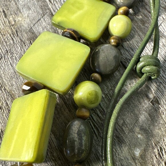 RETIRED Silpada Sterling Silver Bracelet Green MOP Pyrite Tiger Eye B1132 - Picture 12 of 13